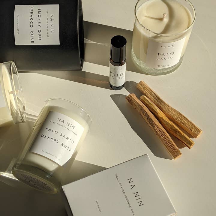 Na Nin – wholesale Jar/filled candle – Smokey Oud & Tobacco Rose Candle / Available in Multiple Sizes6
