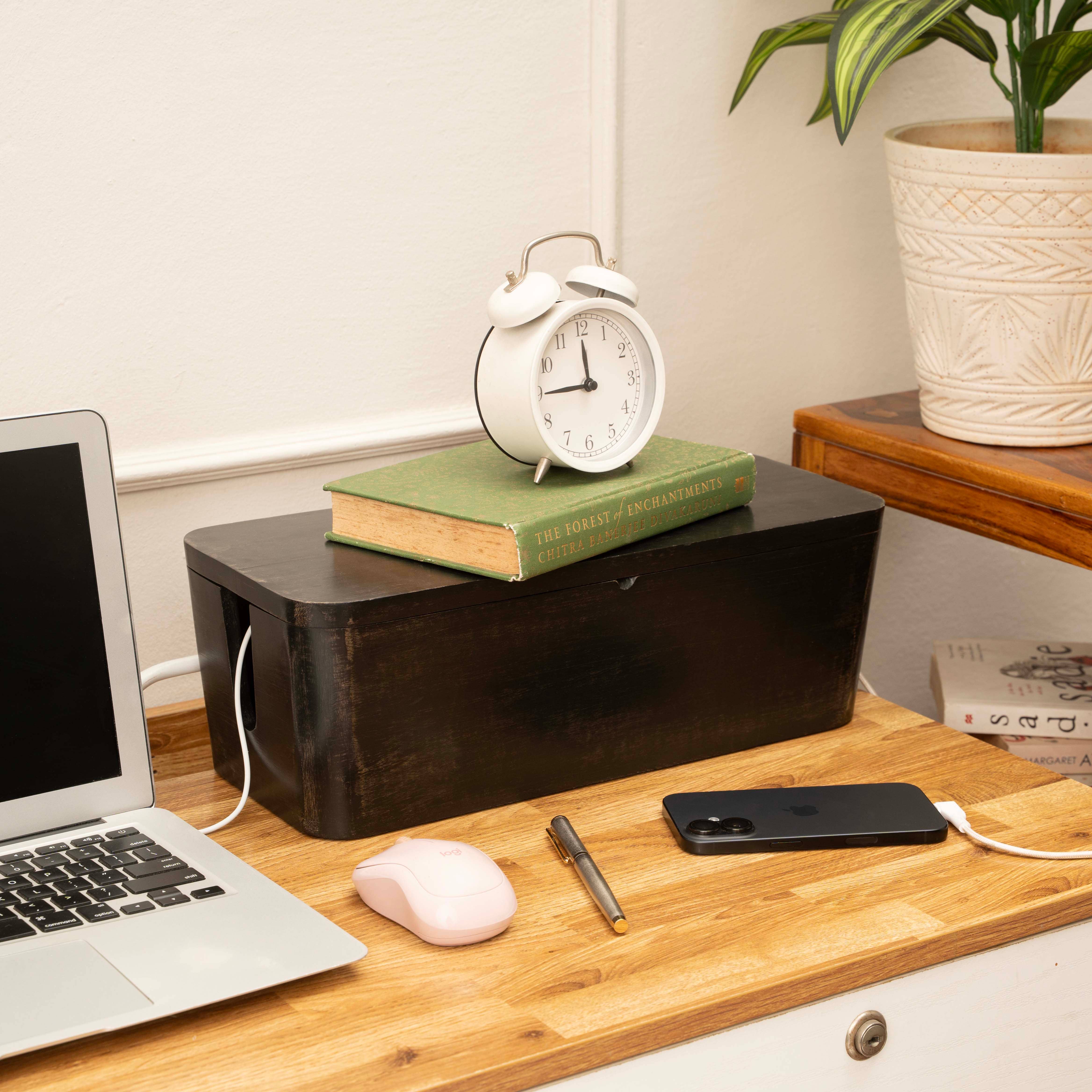 LuxeDesigns Co LLC - Wholesale Desk Organizer - Cable Management Box - Rustic Black10