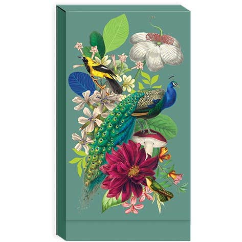 FOLDOVER NOTEPAD VINTAGE FLORAL BIRDS for wholesale by Punch Studio