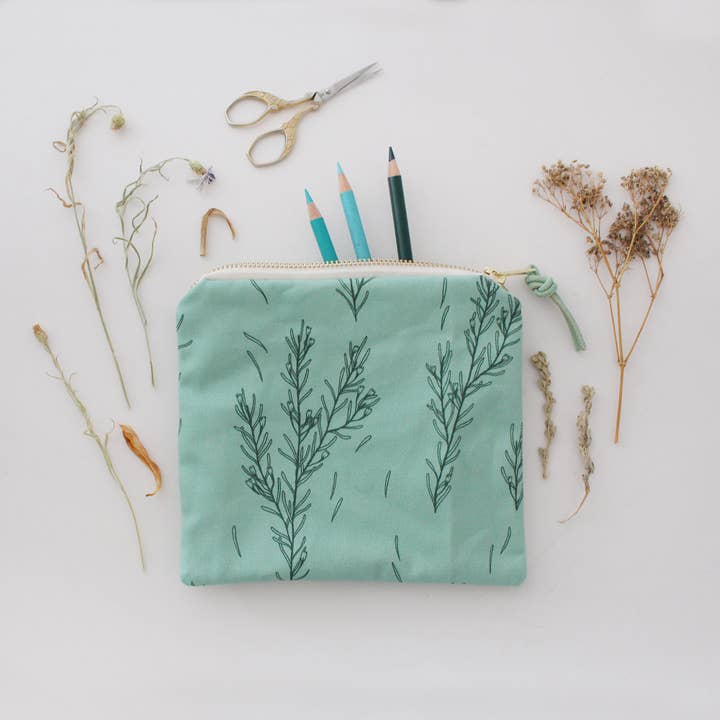 The Blue Rabbit House - Wholesale Makeup/Cosmetic Bag - Floral/Waxflower Pattern | Zipper Pouch | Cosmetic Bag