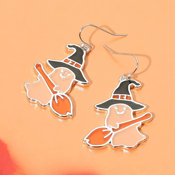 Emaille Halloween Hexe Geist Hängeohrringe für den Großhandel von Sensibling Corp.