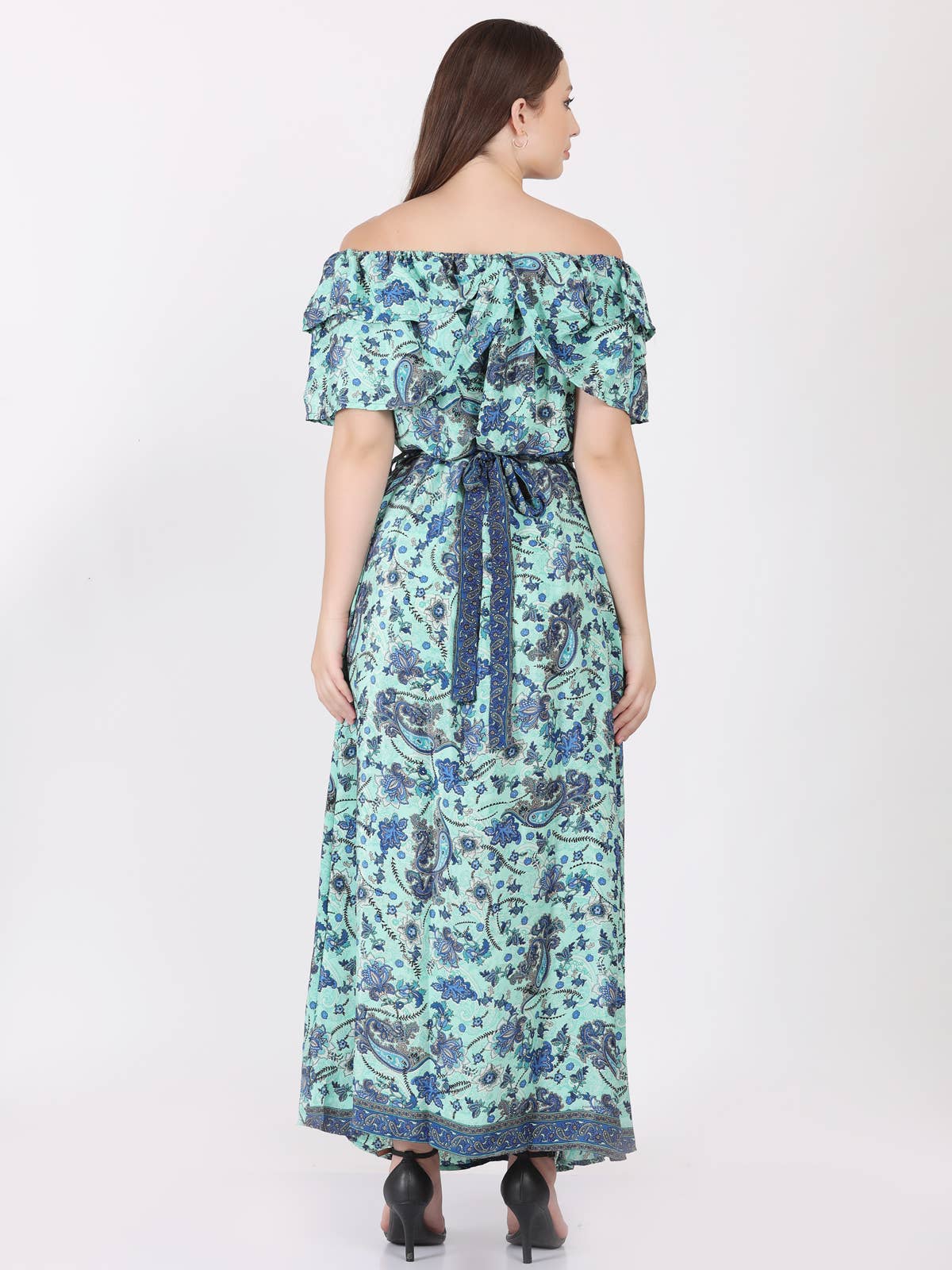 Wevez - Wholesale Dress - Women's - Women's Off Shoulder Floral Print Boho Beach Long Maxi Dress10