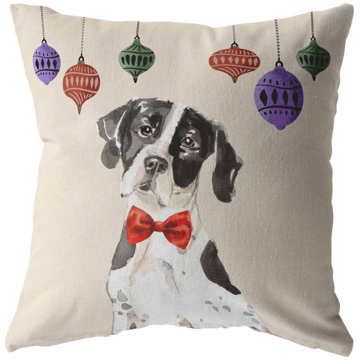German Short Haired Pointer Christmas Pillow for wholesale by The Creative Pioneer