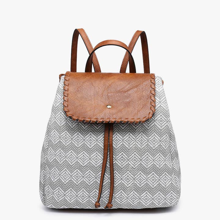 JNC RT (Jen & Co. Outlet) - Wholesale Backpack - Women's - BP1919 Saffron 2 Tone Straw-Textured Backpack