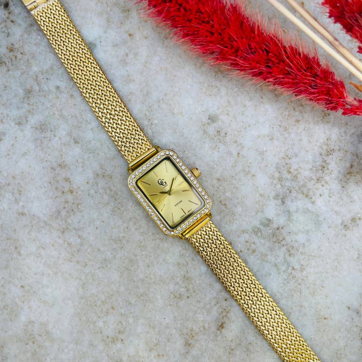 GG LUXE WATCH - Wholesale Wrist Watch - Women's - Ornalia Gold Watch – Champagne Dial, Milanese Mesh
