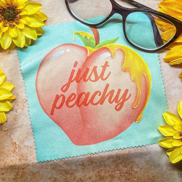 Just Peachy mikrofiberklud 15cm x 15cm for engroshandel hos Claire Doolittle Illustration