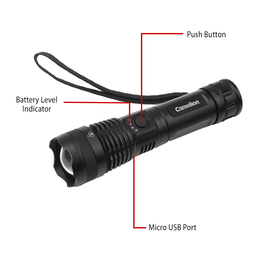 Camelion Battery - Wholesale Flashlight - Camelion Aluminum Rechargeable Flashlight RT3933