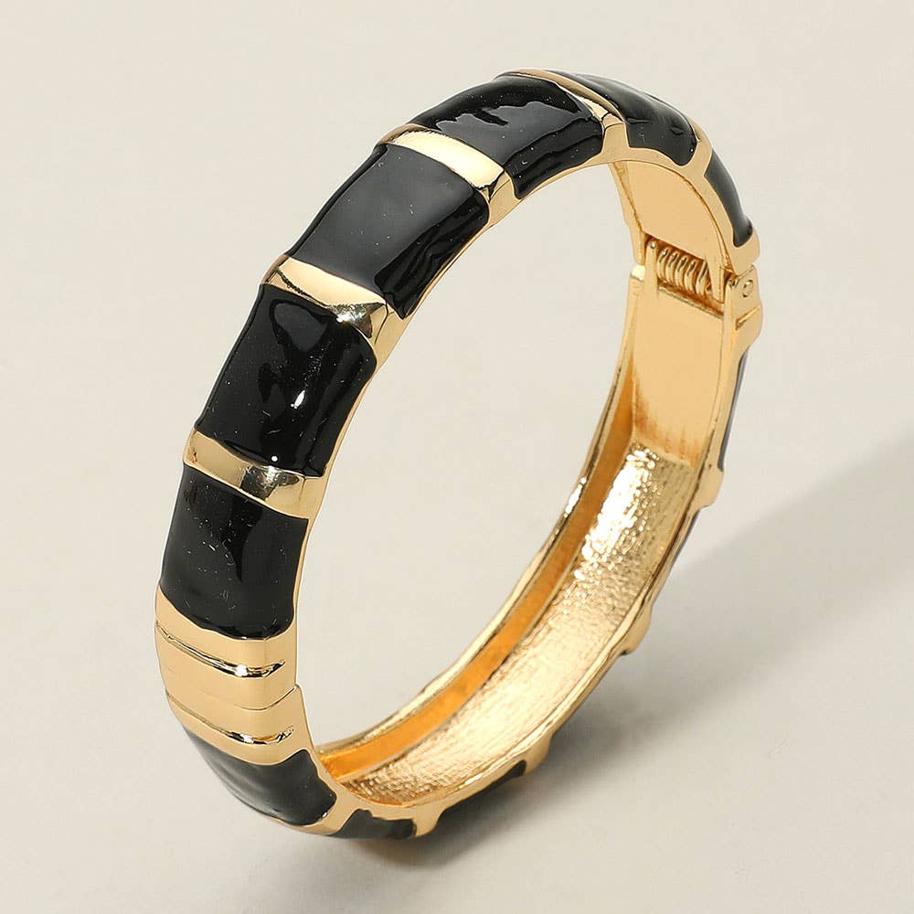 Sensibling Corp. - Wholesale Bangle Bracelet - Enamel Bamboo Hinged Bangle Bracelet
0