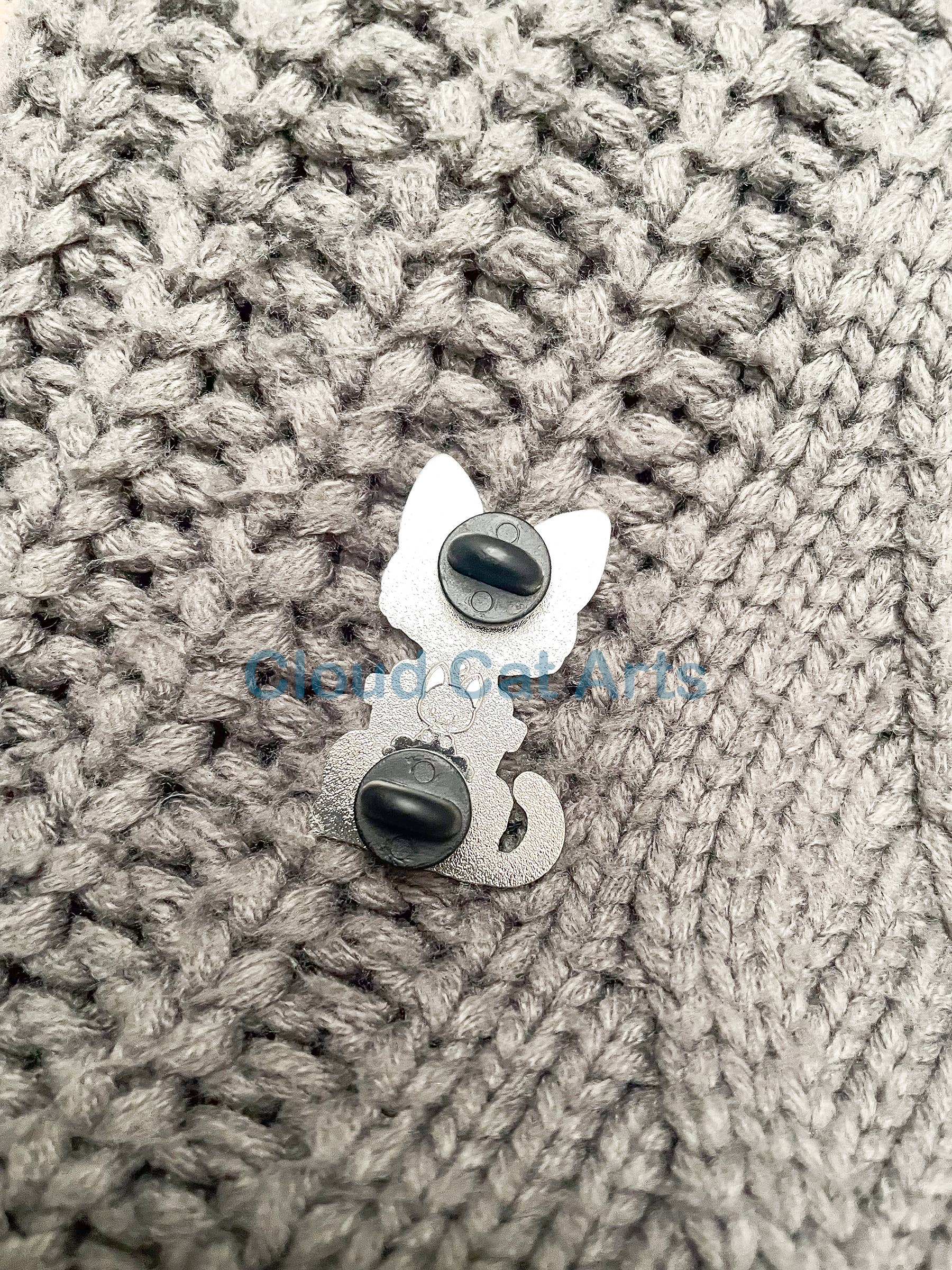 Cloud Cat Arts - Wholesale Lapel Pin/Button - Black Kitty/ Boba Cat Milk Tea - Hard Enamel Pin2