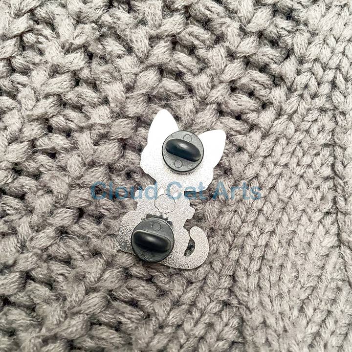 Cloud Cat Arts - Wholesale Lapel Pin/Button - Black Kitty/ Boba Cat Milk Tea - Hard Enamel Pin2