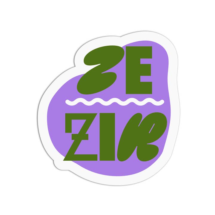 Girls Printing House - Wholesale Sticker - Ze-Zir Pronoun Textured Stickers