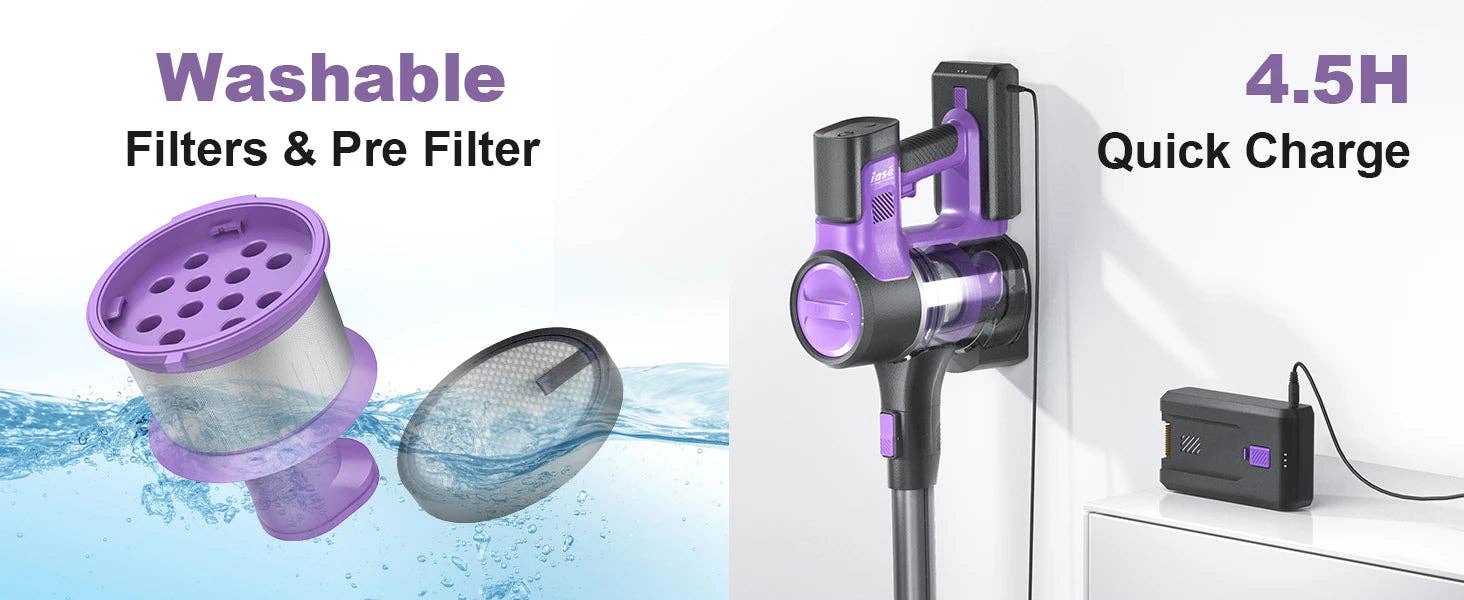 BlakOutlet – wholesale Dammsugare – Sladdlös dammsugare, 6-i-1 skaftdammsugare med 30Kpa 350W sugkraft,7