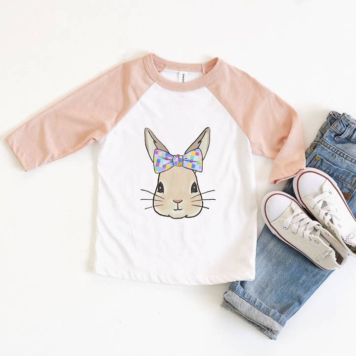 Easter Bunny Hairbow Graphic Tee YOUTH för wholesale av Pink House On River Road