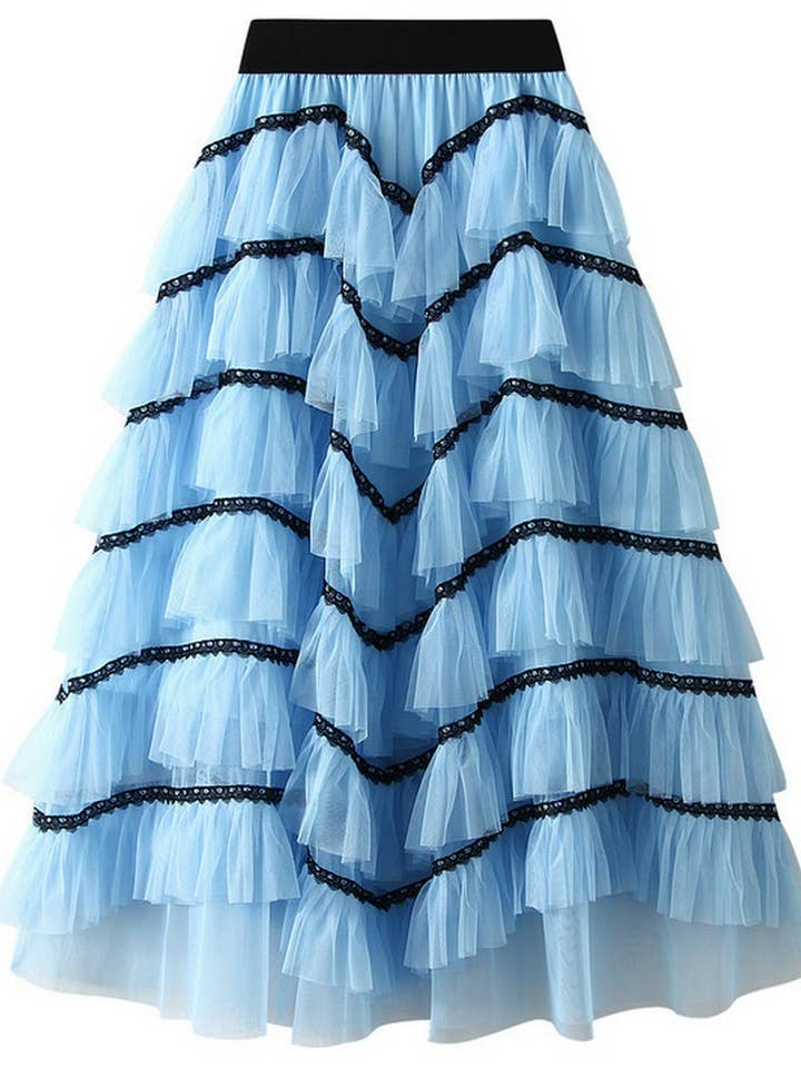 NINEXIS - Wholesale Skirt - Women's - CWBLS0523_LAYERED TULLE CAKE SKIRT WITH FLOWY A-LINE SHAPE5