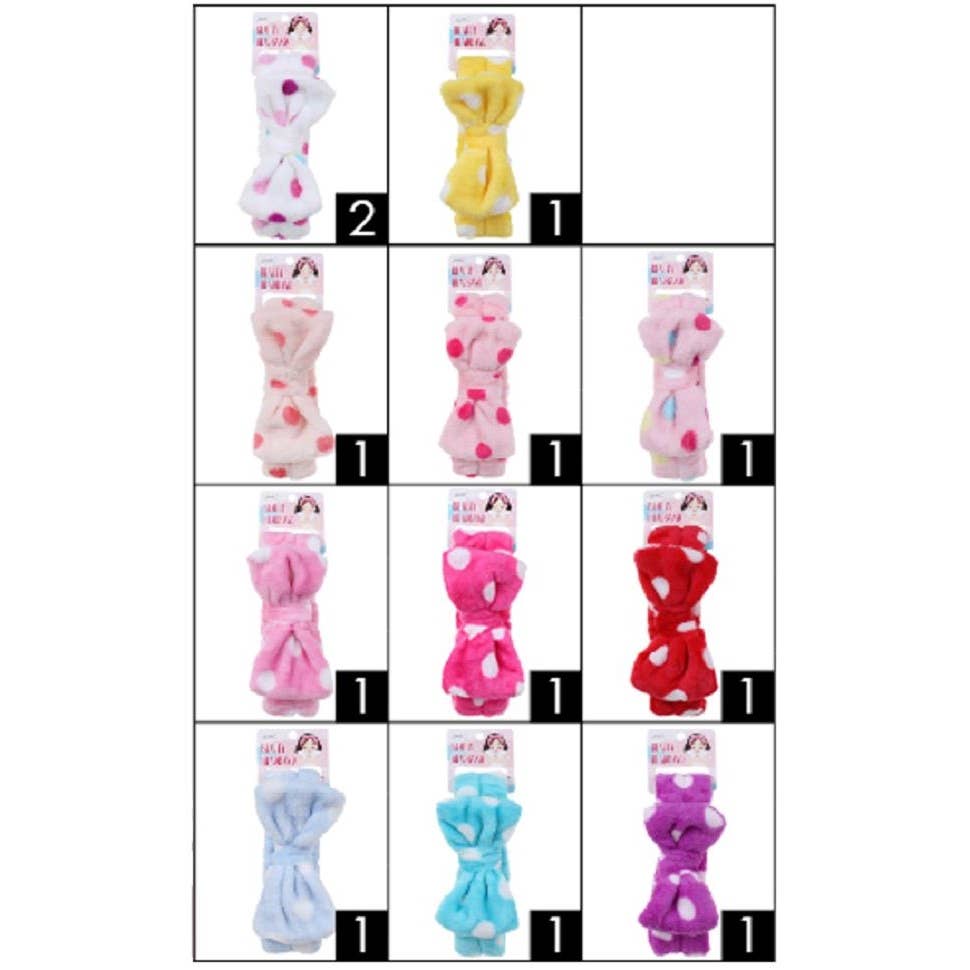 MIX COLOR Polka Dot Print Shower Headwrap for wholesale on Faire8