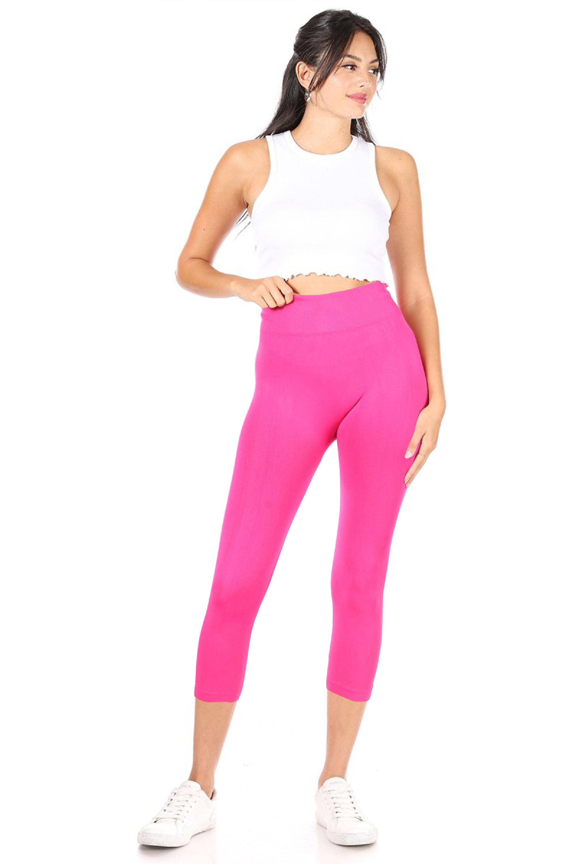 MOA COLLECTION - Wholesale Athletic/Lounge Leggings - Women's - Women's Casual Solid Seamless Capri Leggings6