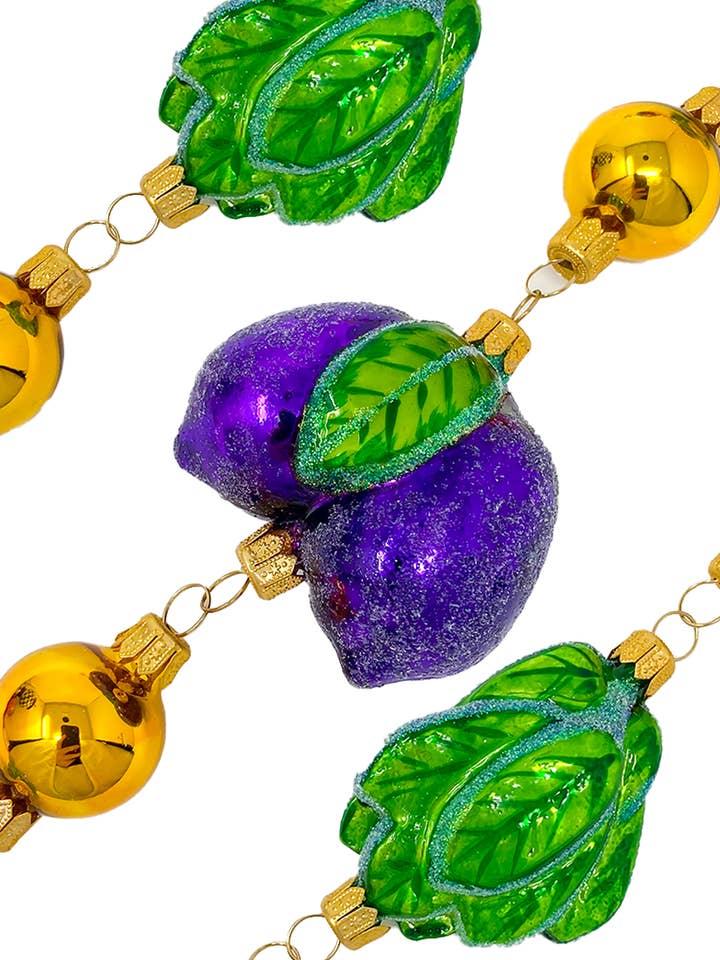 Italian Plum Clusters Fruit Polish glazen kerstslinger voor wholesale door Kenzies of London