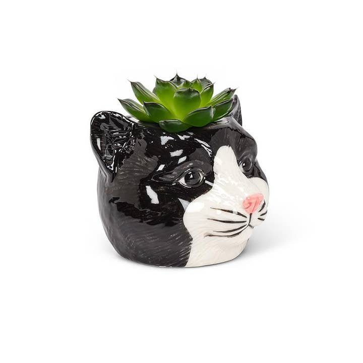 Abbott - Wholesale Plant Pot - Small Black Cat Planter-2.5"H2