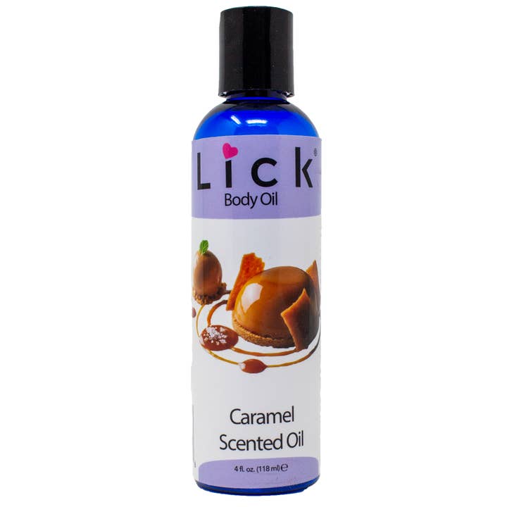 Lick Caramel Scented Body Oil for wholesale by Lick