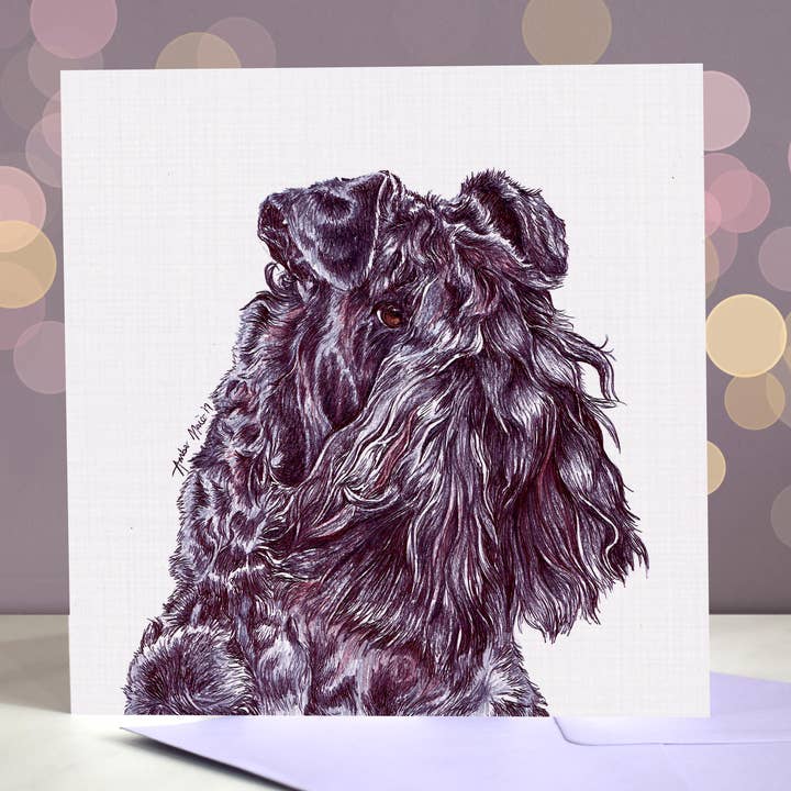 Kerry Blue Terrier Glückwunschkarte „Die meisten Schüler“ für den Großhandel von Amber Marie Studio