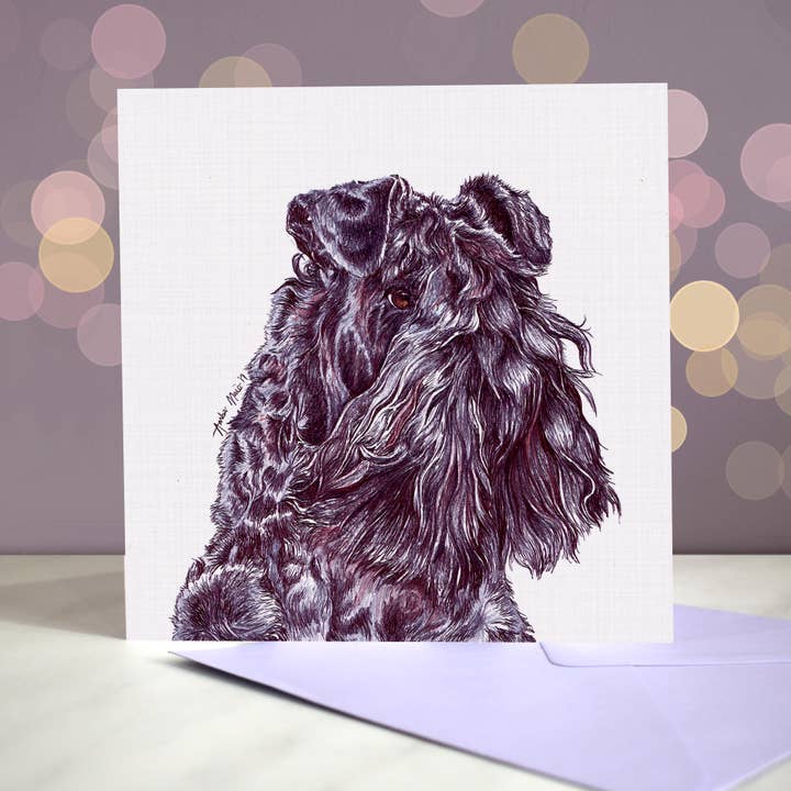 Amber Marie Studio - Venta al por mayor Tarjetas de felicitación - Tarjeta de felicitación Kerry Blue Terrier Most Pupular