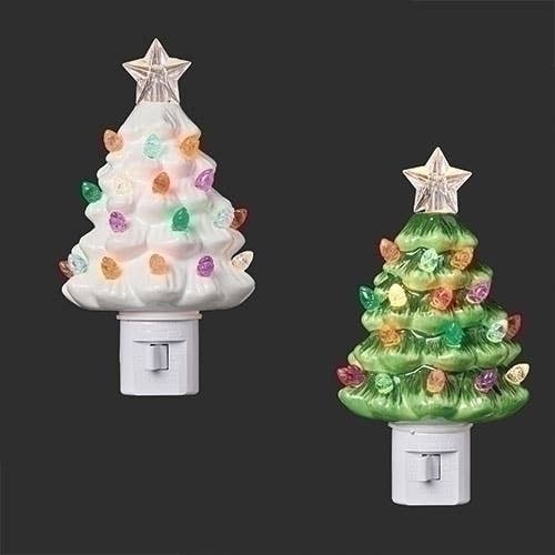 Vintage Ceramic Christmas Tree Night Light with Displays for wholesale by Roman