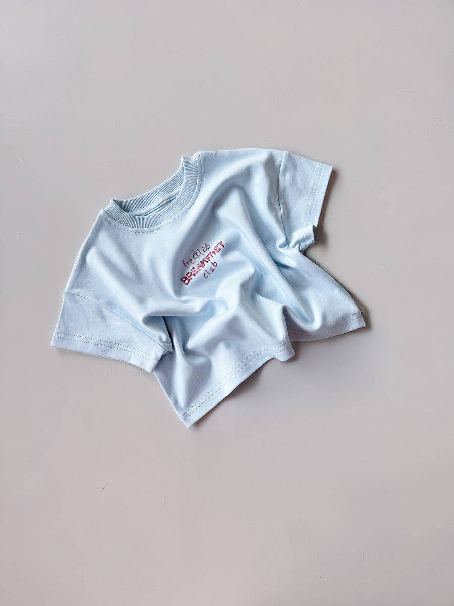 FRECKLES the label - Wholesale Screen Printed T-Shirt - Kids - Breakfast Club Tee | Sky