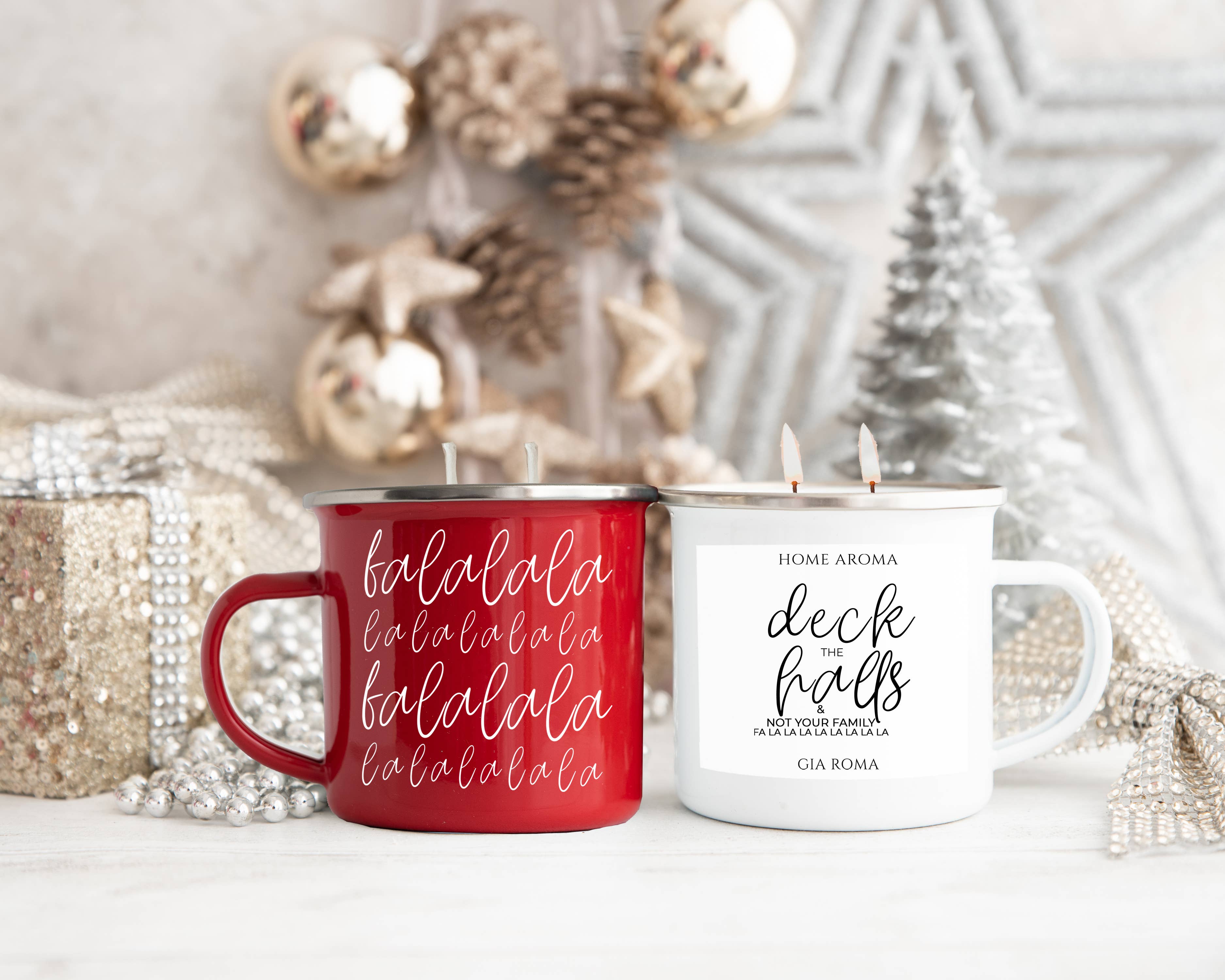 Gia Roma - Wholesale Jar/Filled Candle - Christmas Scented Candles Soy, Unique Holiday Mug Candles lg22