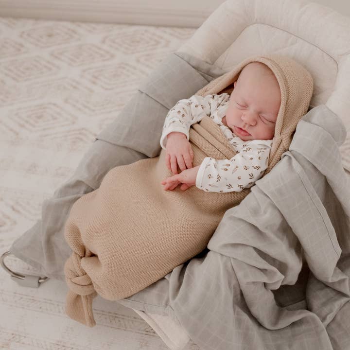 Zoe Sage - Wholesale Bedding Blanket - Kids & Baby - Wool Wrap Dreamtime Cocoon - Nougat2
