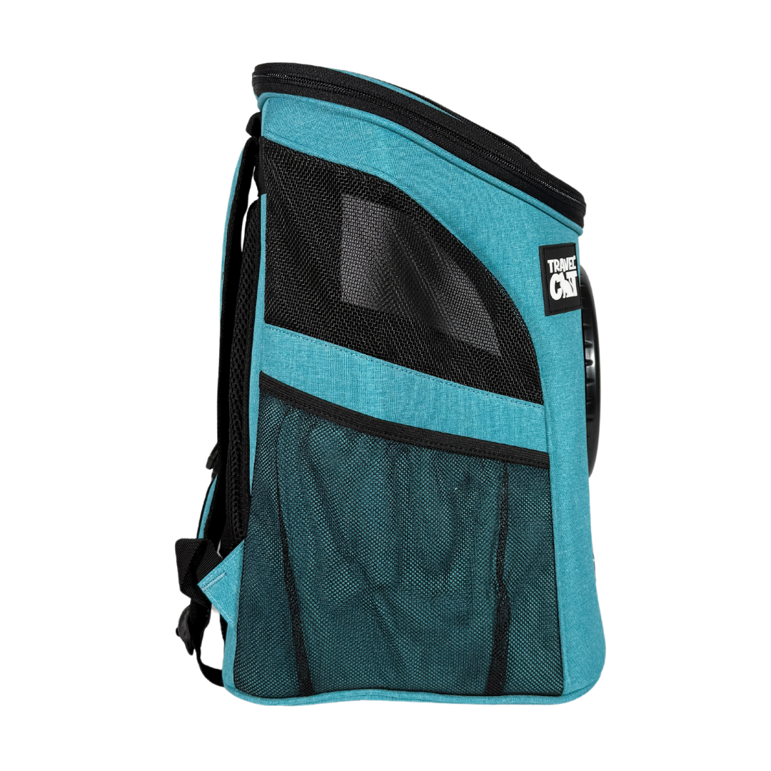 "The Fat Cat" Cat Backpack in Aqua - For Larger Cats for wholesale on Faire5