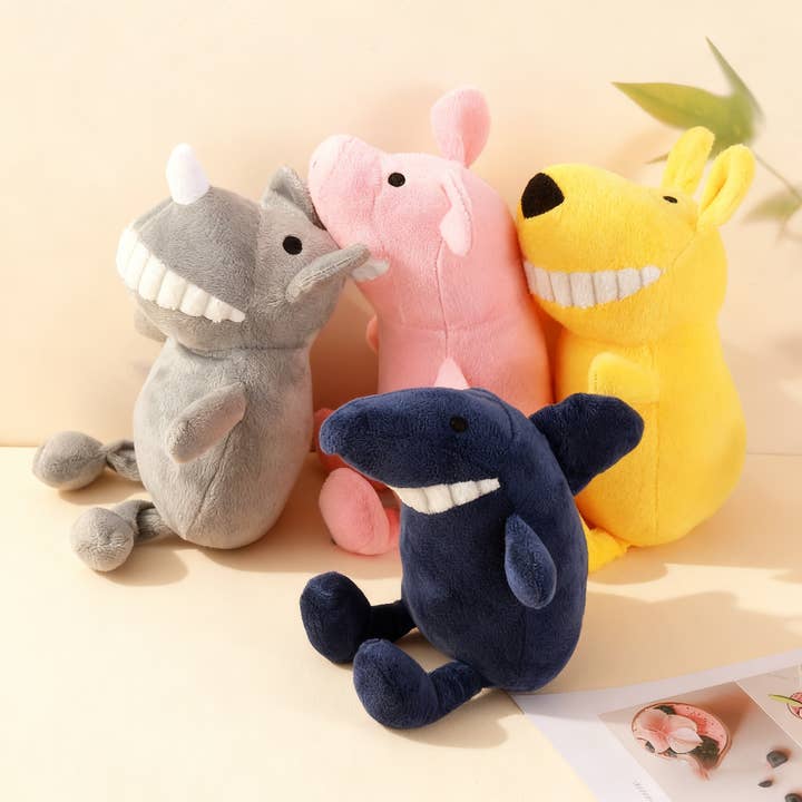 PAWPAWwholesale - Wholesale Pet Plush Toy - Dog - Smile Big Teeth Chew Toy, Squeaky Fun for Pets_CWMM54555