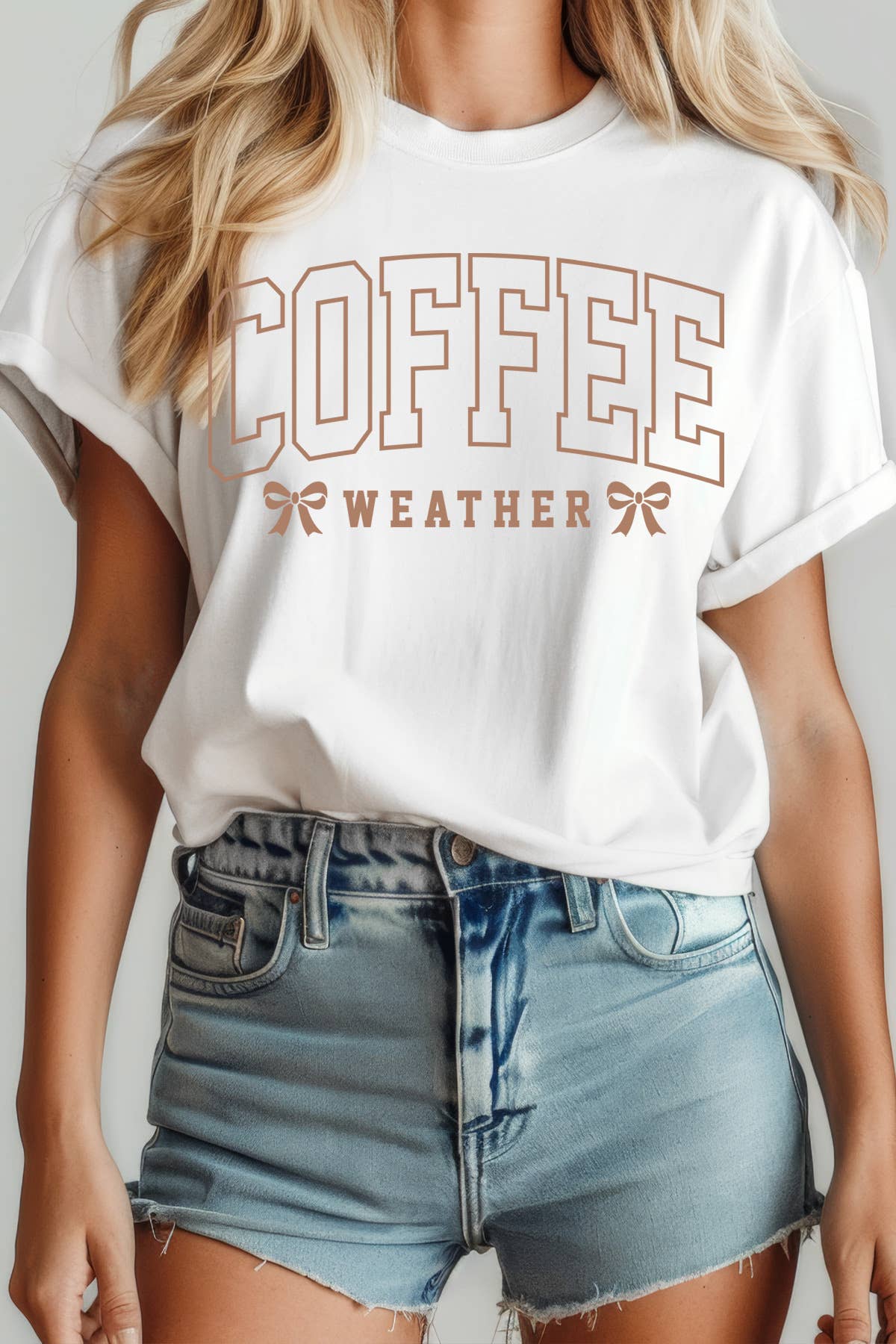 Amused by Blue - Wholesale Screen Printed T-Shirt - Women's - Women Coffee Graphic Print Short Sleeve Loose Top2