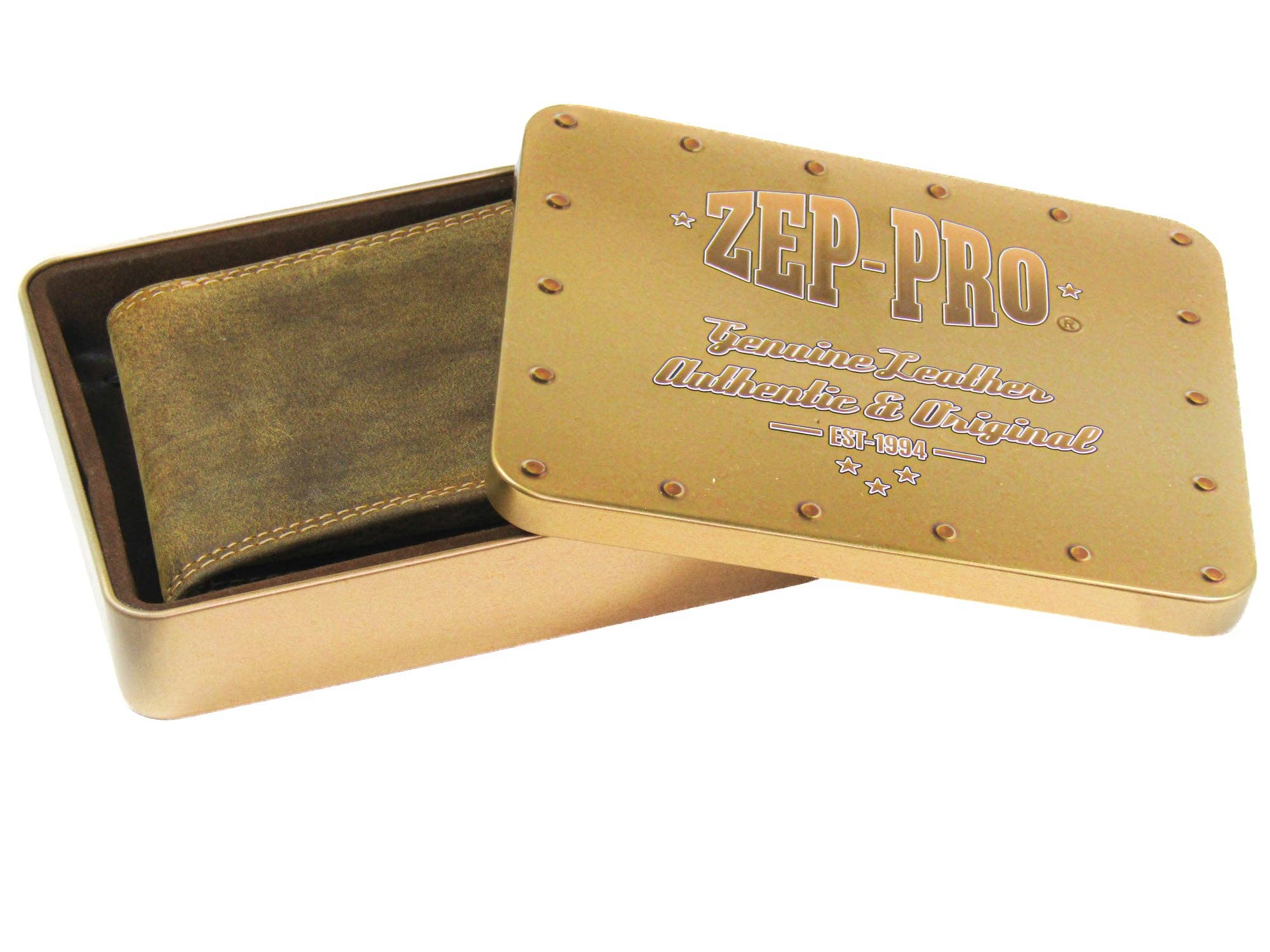 Zep-Pro - Wholesale Wallet - Men's - Shotshell Vintage Tan Leather Trifold Wallet2
