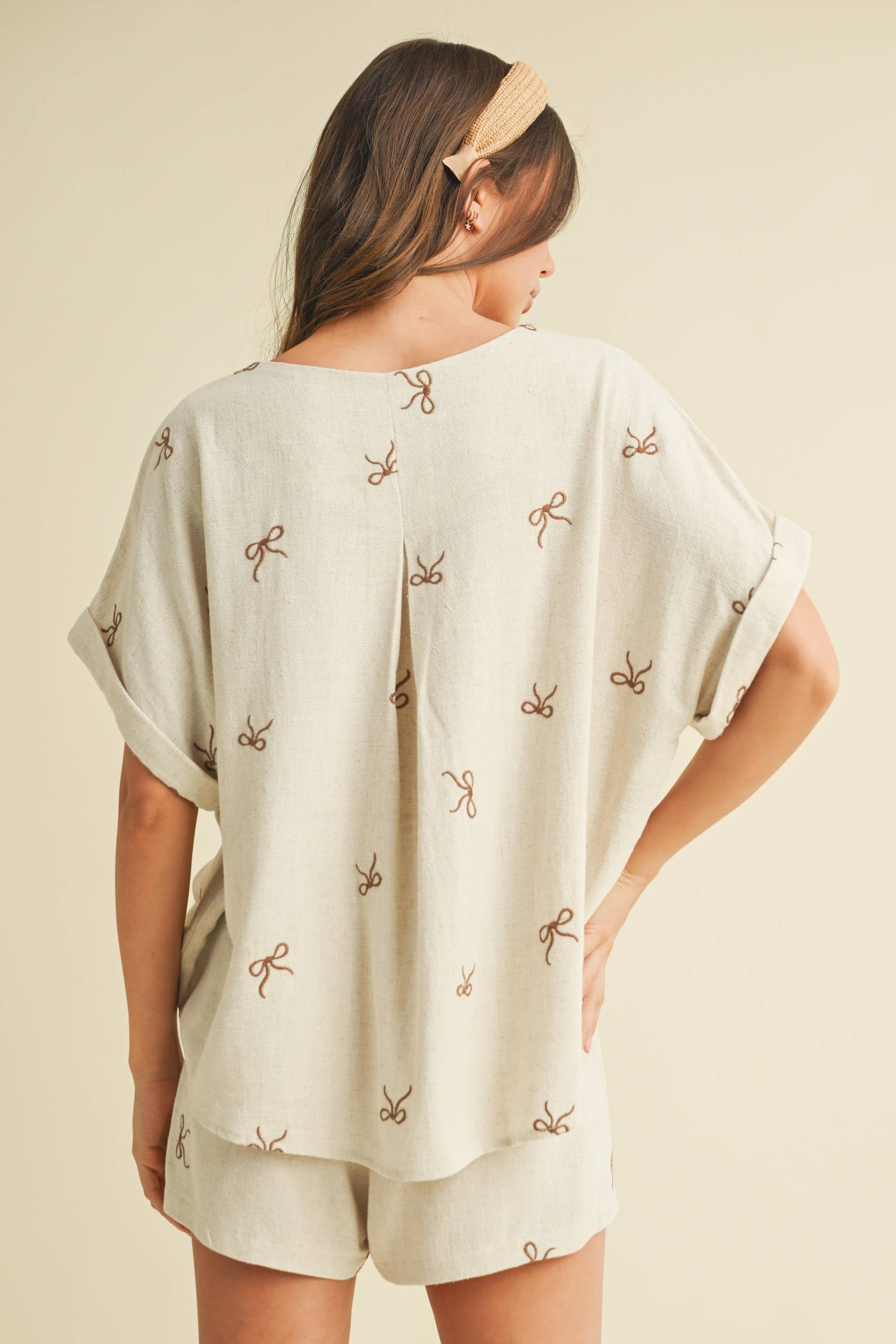 Klesis - Wholesale Top & Short Set (NOT Loungewear) - Women's - IST1598-H OVERSIZED SHORT SLEEVE TOP WITH BELTED SHORTS SET16