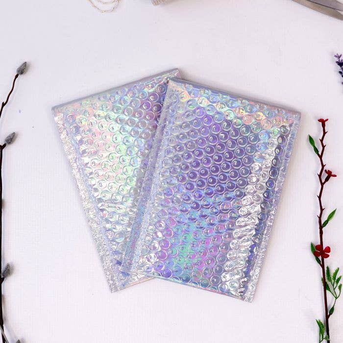 Eleven Fashion - Wholesale Envelopes - 4.25x8 Holographic Poly Bubble Mailers