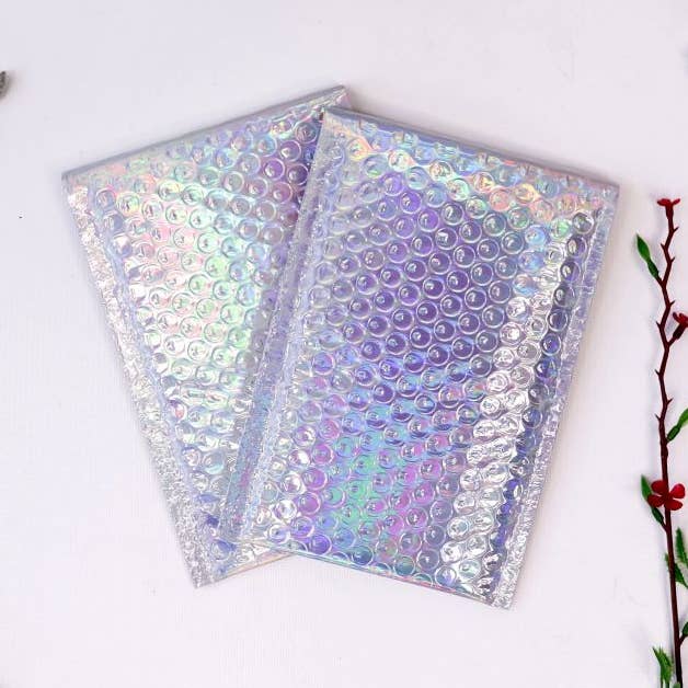 Eleven Fashion - Wholesale Envelopes - 4.25x8 Holographic Poly Bubble Mailers0