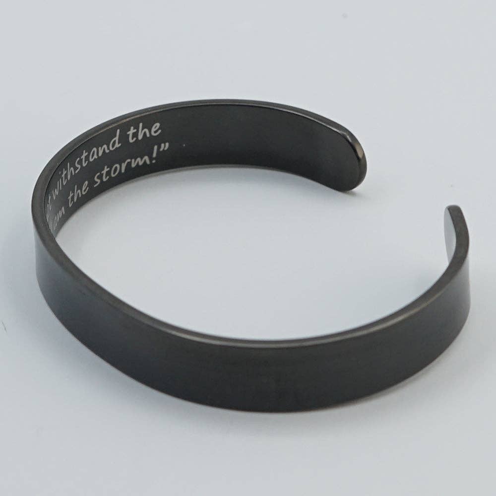 Engraved4Ever - Vente Bracelet manchette - Le destin murmure au guerrier que vous ne pouvez pas résister à la tempête le guerrier chuchote en retour Je suis la tempête2