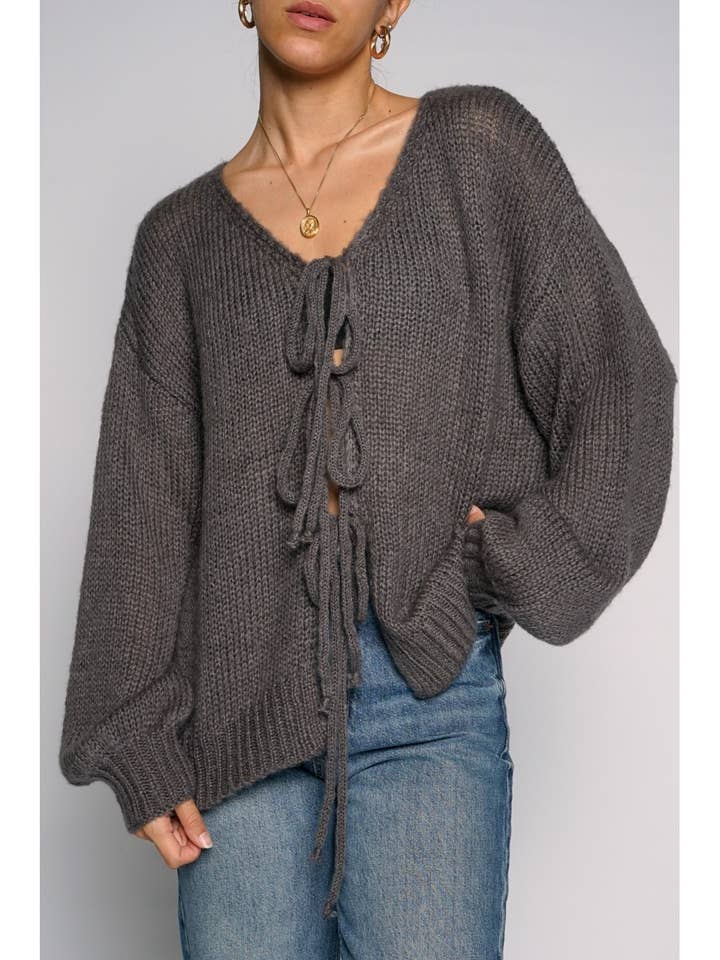 CARDIGANTRØJE MED SLIPS FORAN for engroshandel hos Sans Souci