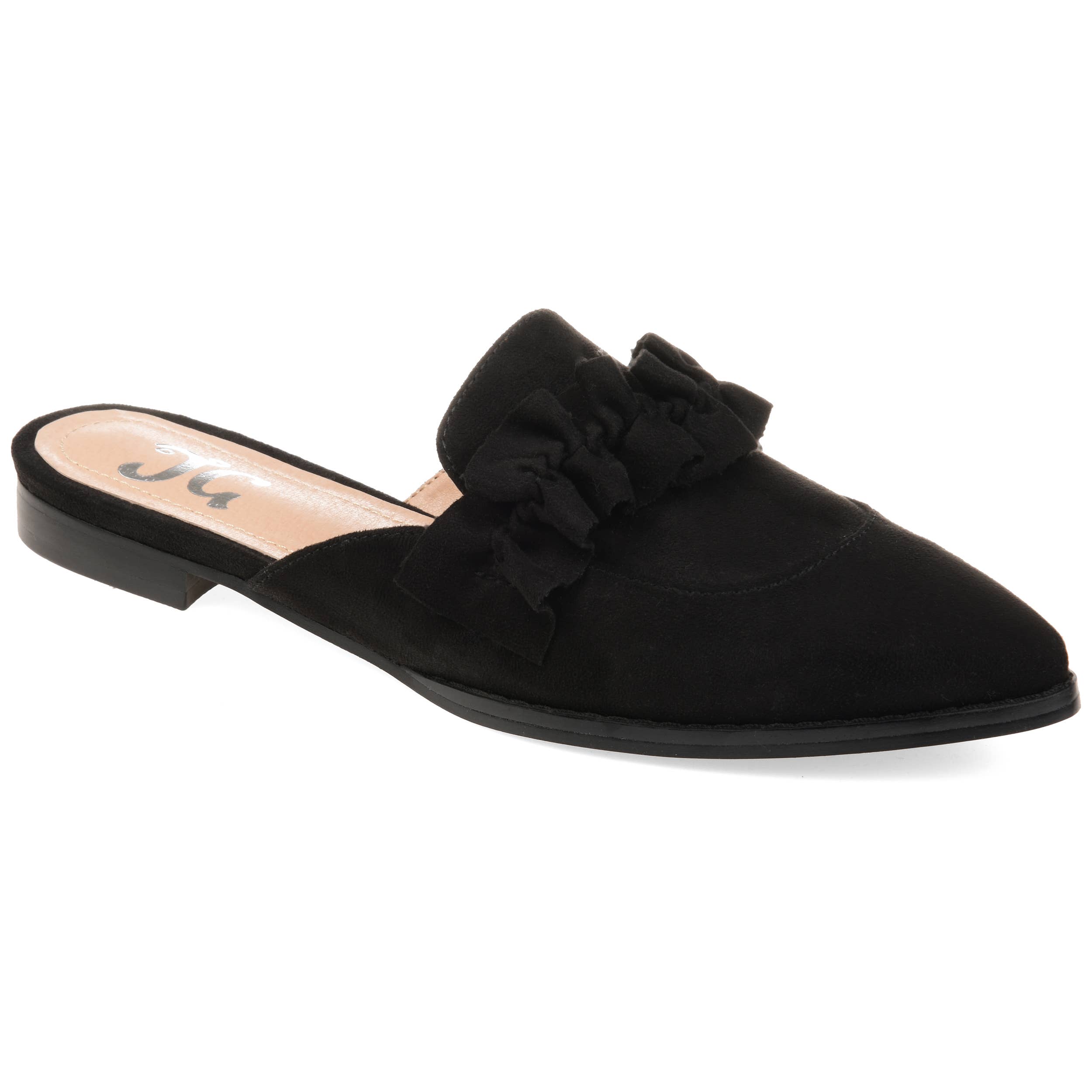Journee - Wholesale Mules - Women's - Kessie Ruffled Mule Flats In Faux Suede0