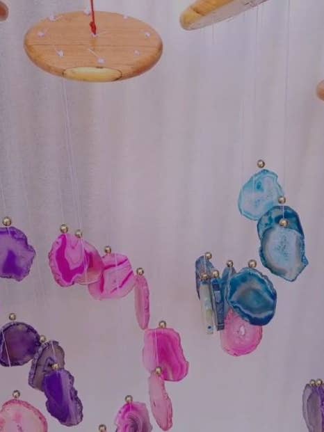 Natural Agate stones Wind Chimes for wholesale by jiomind