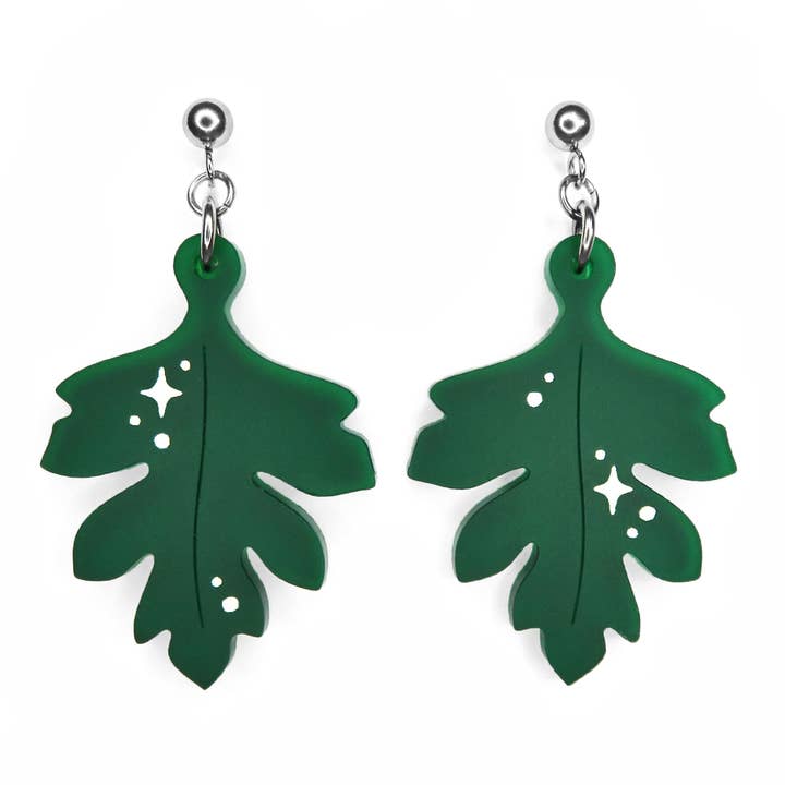 Hawthorn Leaf Acrylic Earrings for wholesale by Lynsey Luu