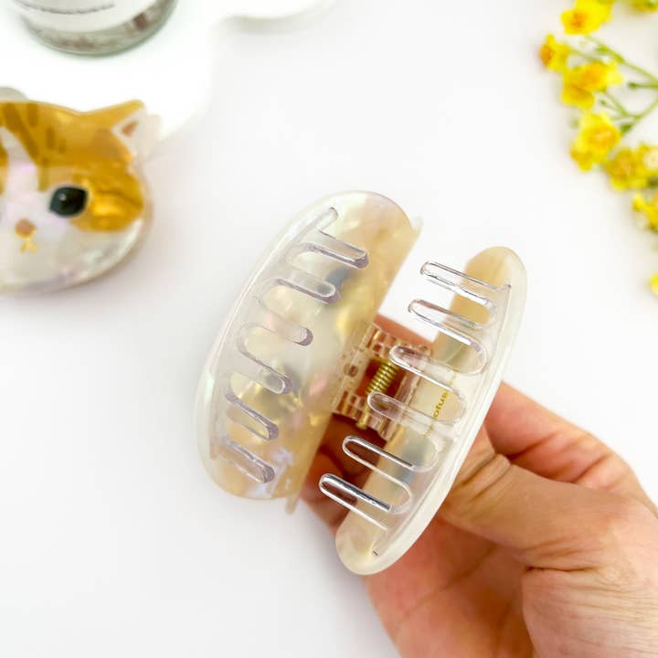 Yellow Adorable 3D Cat Acetate Hair Claw Clip β Cute & Quirky Style for wholesale on Faire3