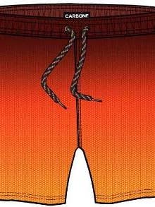 ORANGE GRADIENT MICRO PATTERN PRINT SWIM SHORTS for wholesale by HAPPY AND SO