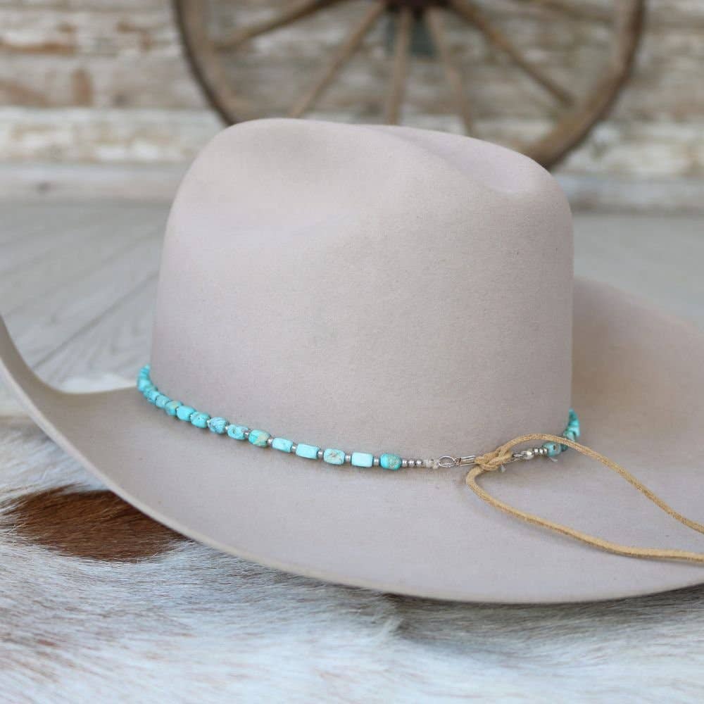 Willow Lane Hat Co. - Wholesale Hat Accessory - Women's - Chunky Turquoise Stone Hat Band - West1
