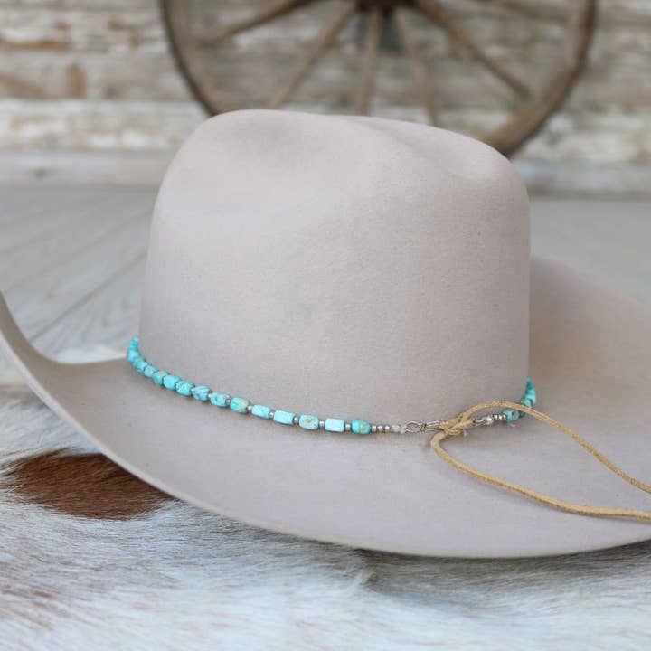 Willow Lane Hat Co. - Wholesale Hat Accessory - Women's - Chunky Turquoise Stone Hat Band - West1