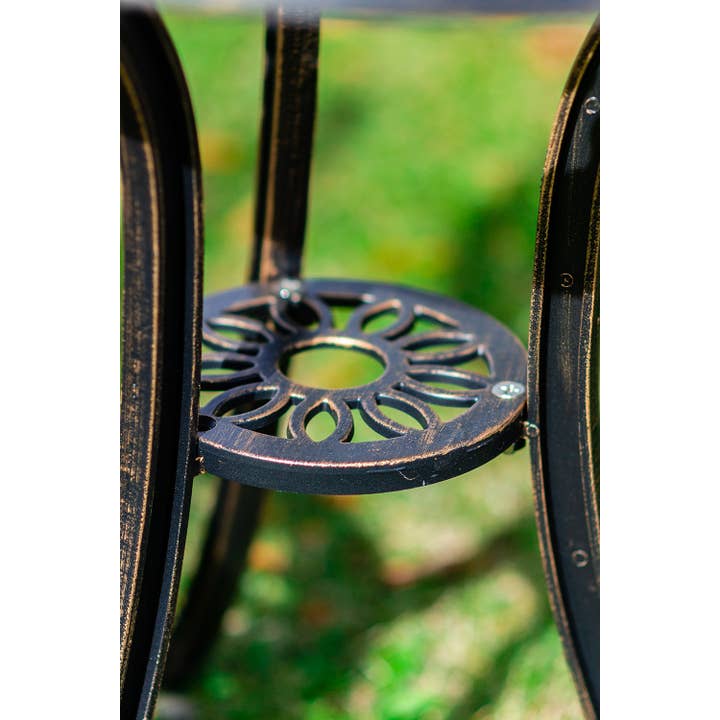 Hi-Line Gift Ltd. - Wholesale Patio Set - Bistro Set 3 Pc - 1 Table/2 Chairs - Bronze Leaves