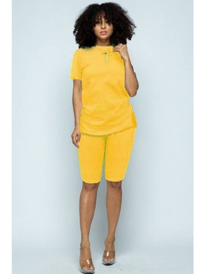 SJL Apparel - Wholesale Activewear Set - Women's - Two Piece Set Women Biker Shorts Sets Casual Tracksuit Summe