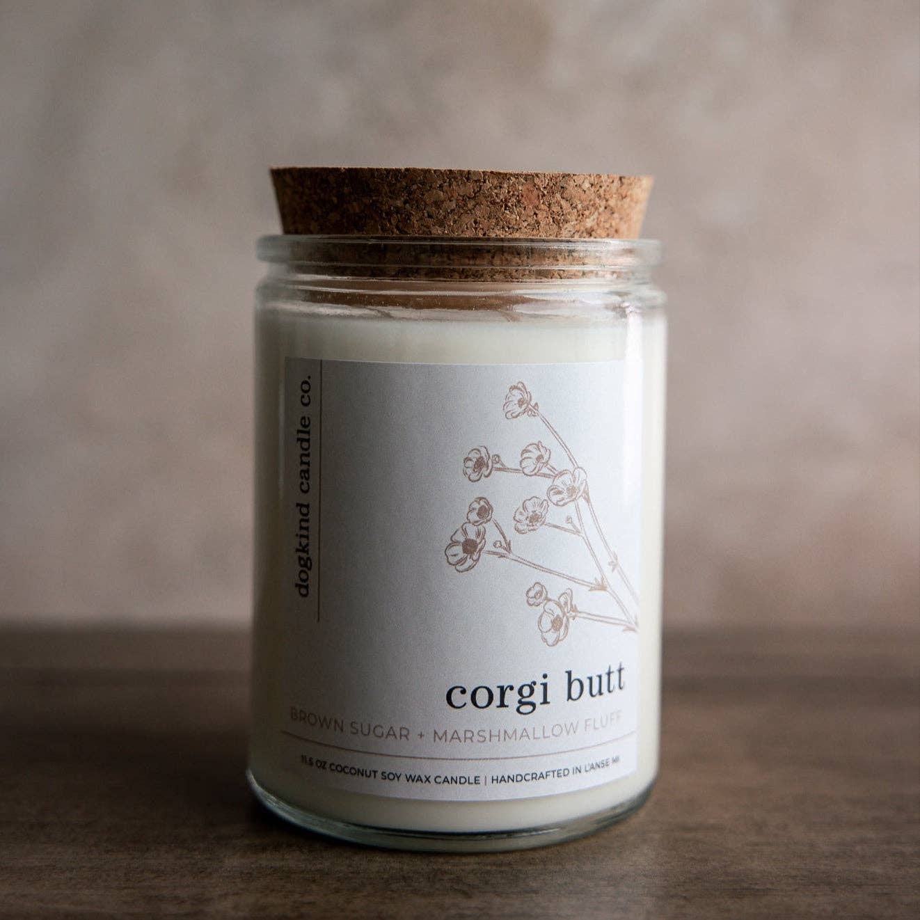 Dogkind Candle Co - Wholesale Jar/Filled Candle - Corgi Butt - brown sugar + marshmallow fluff0