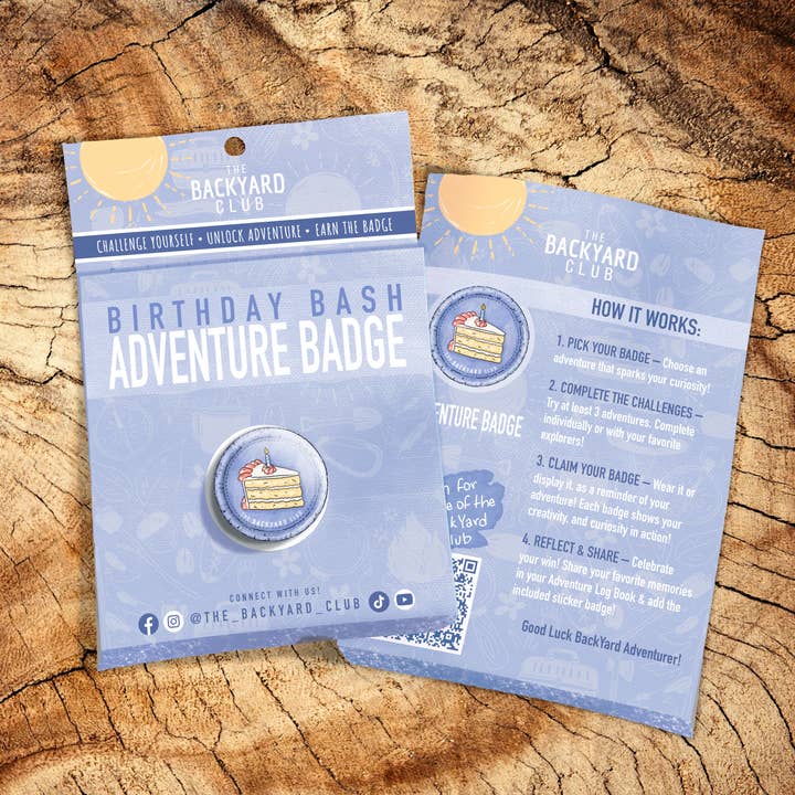 Birthday Bash - Adventure Badge for wholesale by The BackYard Club
