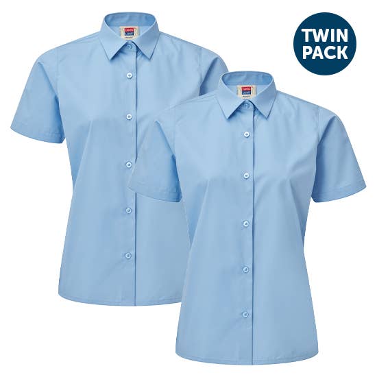 David Luke - Vente Chemise à col boutonné – enfant - Lot de 2 chemises d'école à manches courtes pour filles